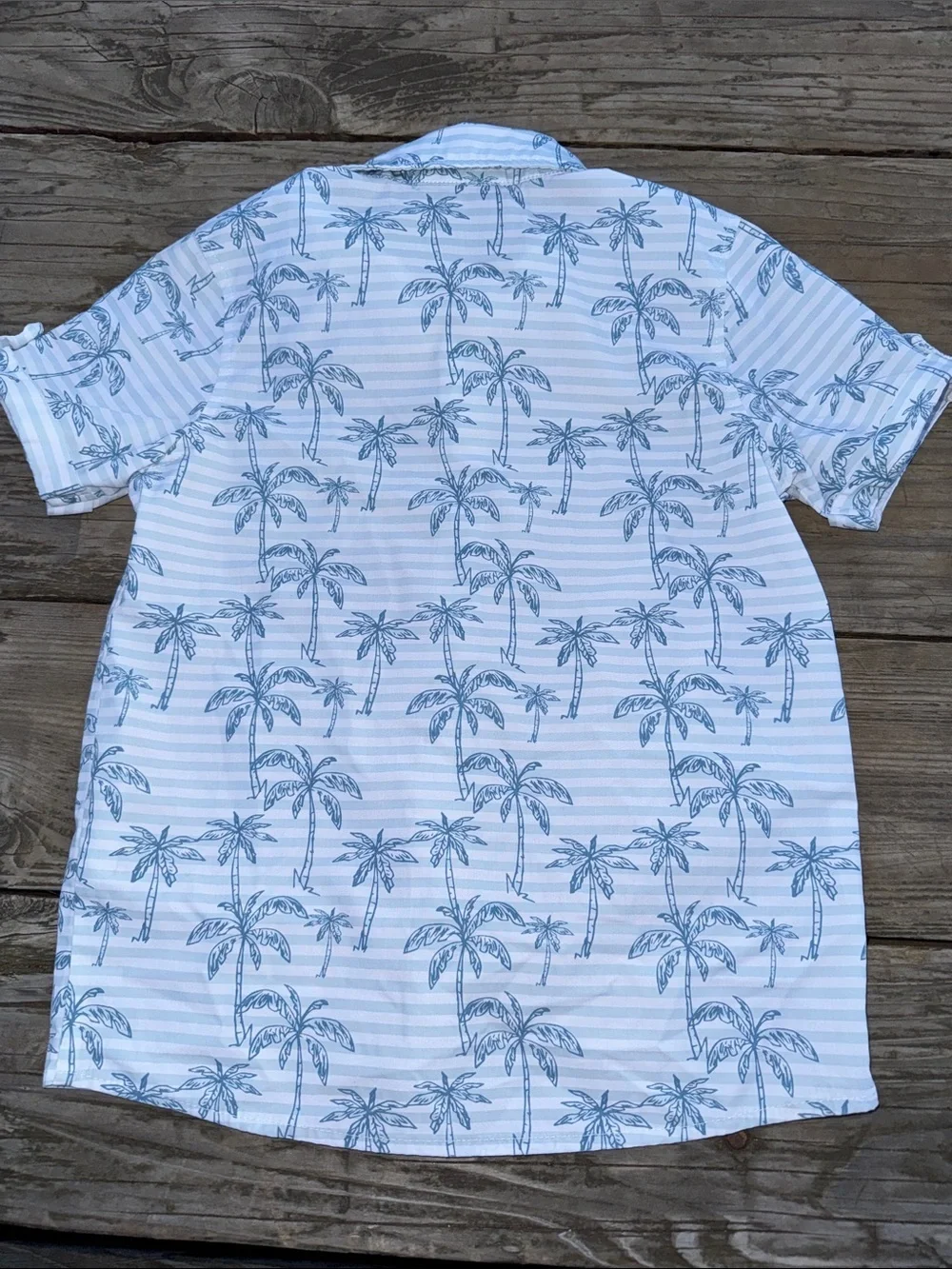 Andy & Evan White Shirt with Light Blue Palm Print size 5Y